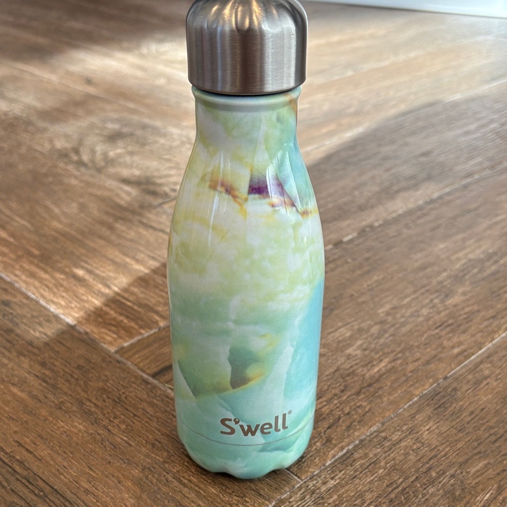 S'well Mint & Aqua Marble Insulated Bottle with Stainless Cap 9oz